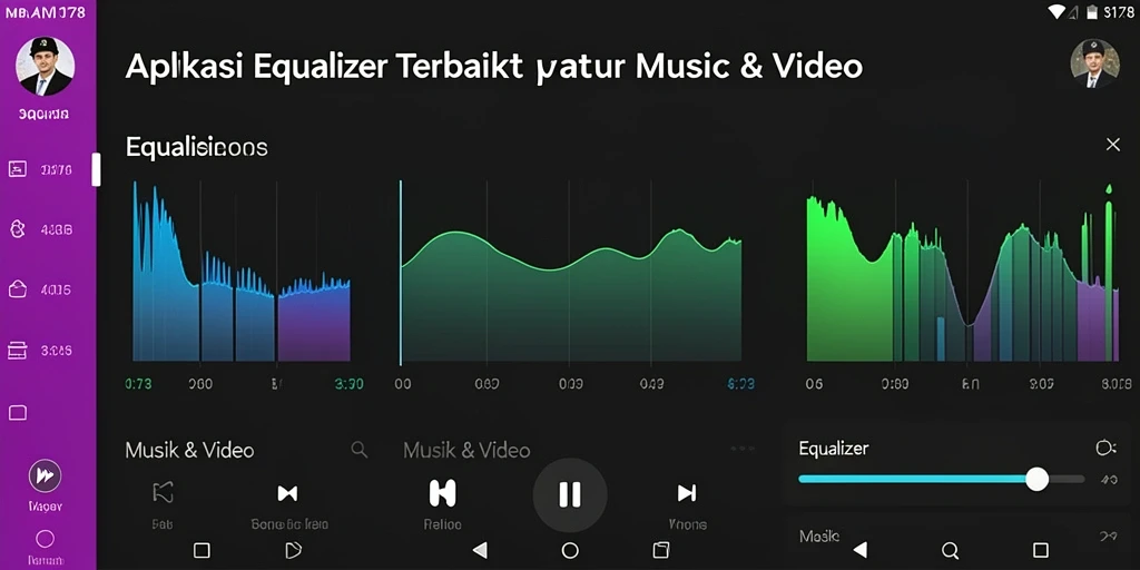 Tampilan antarmuka aplikasi Equalizer yang menarik dan fungsional.