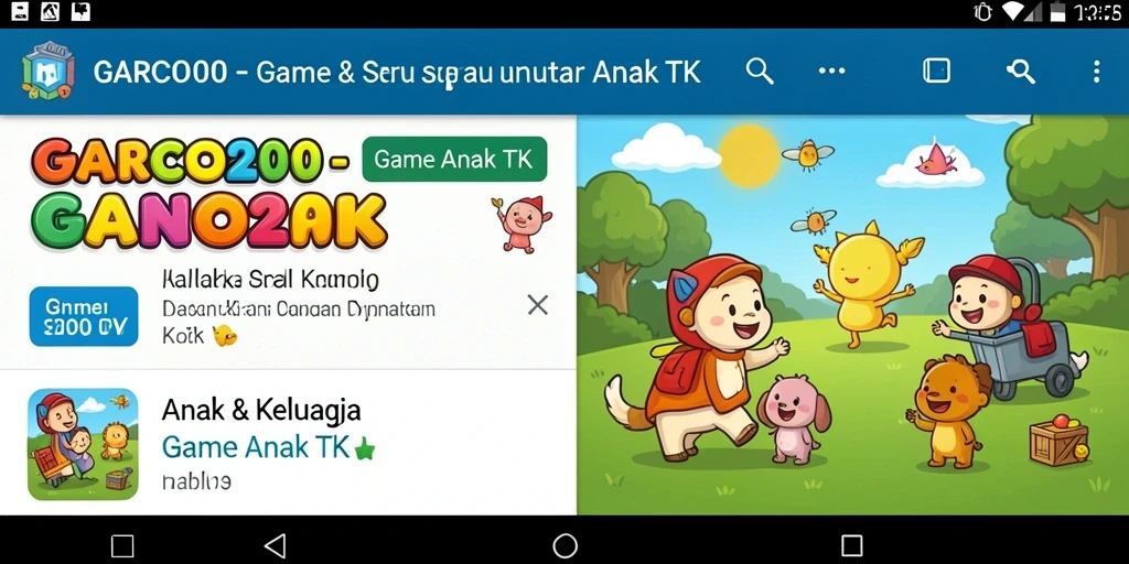 Antarmuka aplikasi GARCO200 yang ceria dan menarik untuk anak-anak.