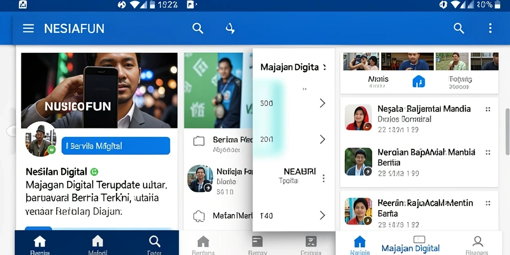 Antarmuka aplikasi NESIAFUN yang menarik dan interaktif untuk pembaca majalah digital.