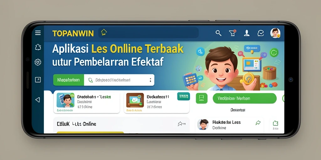Tangkapan layar antarmuka aplikasi TOPANWIN yang menarik dan edukatif.