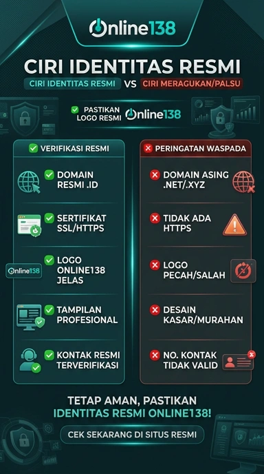 Tampilan kanal resmi online138