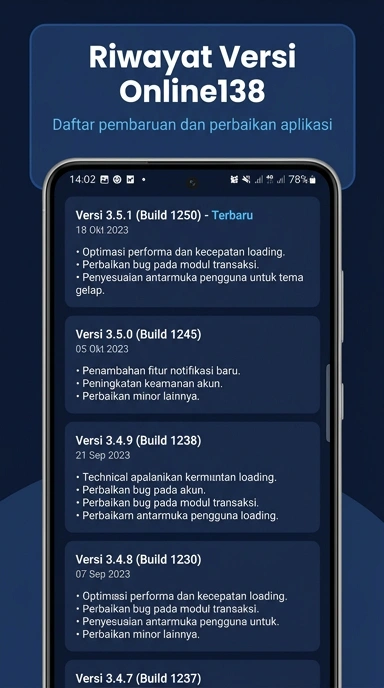 Tampilan riwayat versi online138